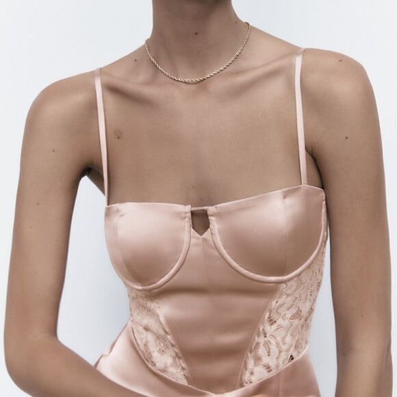 Zara Corset Combination Dress New - Picture 6 of 12